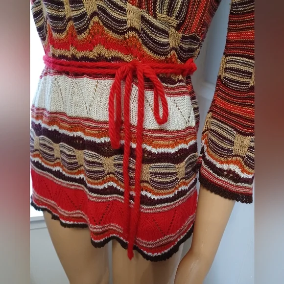 Vintage 60s 70s Colors Loose Knit Sweater - Picture 8 of 16